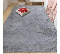 Area Rugs Tapis Moelleux 260 x 260 cm Shaggy, Dessous Antidérapant, Ultra Doux, à Poils Longs Tapis Moelleux de Salon Moderne pour Salon, Chambre, Enfant, Gris Clair