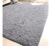 Area Rugs Tapis Moelleux 260 x 280 cm Lavable Moderne Grand Tapis de Salon Moderne pour Chambre et Salon Cuisine, Gris Clair