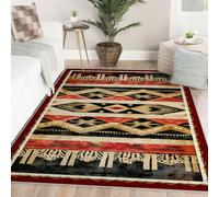 Area Tapis 120x180 for Salon Black Red geometrique Machine Lavable carpette Tribal Aztec Stripe Indoor Descente de lit Tan Beige Soft Chambre Salle a Manger Playroom Office
