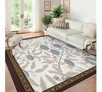 Area Tapis 140x200 Neutral botanique Lemon Motif Large carpette for Salon Chambre Office Salle a Manger Space Vintage Descente de lit William Morris Bas Poil Cuisine Indoor Home Decor