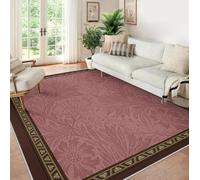 Area Tapis 160x230 William Morris Lavable carpette Large Resistant Taches Burgundy Rose Descente lit for Salon Chambre Salle Manger Vintage Arts and Crafts Floral Farmhouse Elegant Cottage Decor