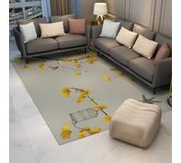 Area Tapis 200x300 for Salon Grey Machine Lavable carpette Distressed Indoor Descente de lit Neutral Ginkgo Leaf Print Soft Chambre Salle a Manger Playroom Office Oriental Nature Decor
