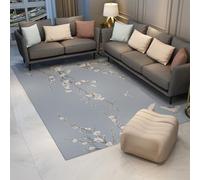 Area Tapis 200x300 Lavable carpette Blue Gray Soft antiderapant Faux Wool Descente de lit Japanese Cherry Blossom for Salon Chambre Farmhouse Salle a Manger Kids Playroom Pet Friendly