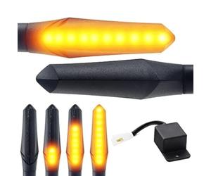 Area1 Clignotants LED moto homologués E effet défilement - Set de 2 pièces M8 avec relais LED - Compatibles 790 Duke, 390 Duke, 690 SMC/R, MT-07, MT-09, MT-125, Z900, Z650, Z500, Z125, CMX, CB, Hornet