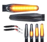 Area1 Clignotants LED moto homologués E - Set de 2 pièces M10 avec 2 résistances, design carbone - Compatibles universels (AD11 Carbone, clignotants + résistances)