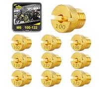 Area1 Lot de 10 buses de carburateur universelles M6, 6 mm, kit de buses principales de carburateur, 100, 102, 105, 108, 110, 112, 115, 118, 120, 122, pour Dellorto (type M6/100-122/10 pièces)