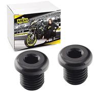 Area1 Lot de 2 housses filetées pour rétroviseurs de moto M10 x 1,25 Filetage droit bouchons aveugles pour rétroviseurs de direction Compatible avec KSR