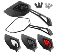 Area1 Rétroviseur moto et scooter Carbone (2 pièces) homologué E, 2xM10/M8 filetage à droite+1xM10/M8 filetage à gauche ATV, Quad (Noir)