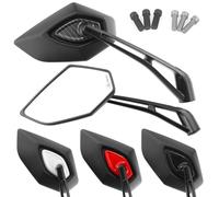 Area1 Rétroviseur moto et scooter Carbone (2 pièces) homologué E, 2xM10/M8 filetage à droite+1xM10/M8 filetage à gauche ATV, Quad (Carbone)