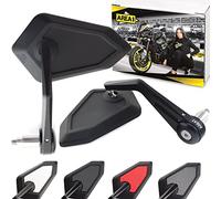 Area1 Rétroviseurs de Guidon de Moto Universel Noir Retroviseur embout de Guidon Homologué E Certification CE 7/8" 22mm compatible avec