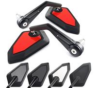 Area1 Rétroviseurs de Guidon de Moto Universel Rouge Retroviseur embout de Guidon Homologué E Certification CE 7/8" 22mm compatible avec