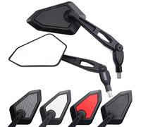 Area1 Rétroviseurs Moto Universel noir-brillant Retroviseur Latéral Homologué E Certification CE (2xM10 Filetage à droite) compatible avec