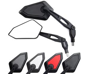 Area1 Rétroviseurs Moto Universel noir-brillant Retroviseur Latéral Homologué E Certification CE (2xM10 Filetage à droite) compatible avec