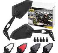 Area1 Rétroviseurs Moto Universel noir Retroviseur Latéral Homologué E, Certification CE (2xM10 Filetage à droite) compatible avec