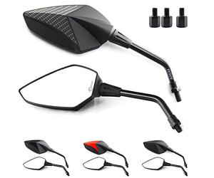 Area1 Rétroviseurs Moto Universel Retroviseur Latéral Homologué E, Certification CE (2xM10 Filetage à droite) compatible avec