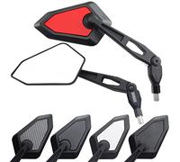 Area1 Rétroviseurs Moto Universel rouge Retroviseur Latéral Homologué E, Certification CE (2xM10 Filetage à droite) compatible avec
