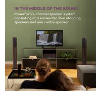 Areal Elegance Système surround 5.1 canaux 190W RMS BT USB SD AUX Télécommande