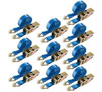 Arebos 10 x Sangle d'Arrimage | 6m x 25mm | 800 daN | en deux parts