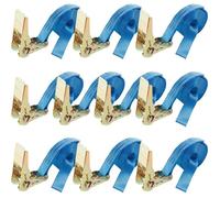 AREBOS 10 x Sangle d'Arrimage | Sangle à Cliquet Sangles | pour Transport Moto | Camion Sangle Arrimage | 4m x 25mm | 800 daN