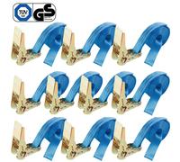 Arebos 10 x Sangle d'Arrimage | Sangle à Cliquet Sangles | pour Transport Moto | Camion Sangle Arrimage | Courroies de Tension pour Camping-Car | 4m x 25mm | 800 daN | en Une Partie