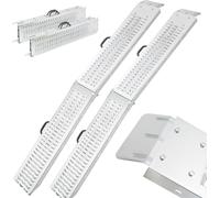 AREBOS 2x Rampe de Chargement | Pliable | 400 kg | Argent | Surface Anti-dérapante | Galvanisée et Métallisée