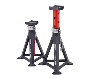 AREBOS 2X chandelles | capacité de Charge de 3 tonnes chacune | Hauteur réglable 299-442 mm | Set de chandelles | Support de cric | chandelles avec goupille de sécurité & Patins en Caoutchouc