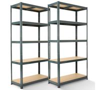 AREBOS Étagère Charge Lourde | 2 pièces | Robuste Étagère de Stockage | 875kg | 180x90x30 cm | 5 étagères