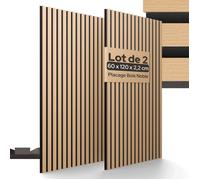 AREBOS 2x Panneaux Acoustiques NRC 0,95 - Bois Véritable, Réduction du Bruit, Design Moderne & Montage Facile Chêne