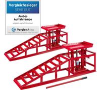 AREBOS 2x rampe d'accès avec cric hydraulique, plateforme de levage XXL pour voitures, largeur d'accès 245 mm