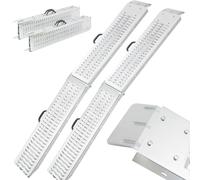AREBOS 2x Rampe de Chargement | Pliable | 400 kg | Argent | Surface Anti-dérapante | Galvanisée et Métallisée