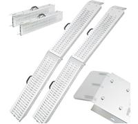 AREBOS 2x Rampes d’accès pliables en acier - capacité 400 kg, surface antidérapante, compactes et faciles à transporter