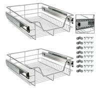 AREBOS Tiroir télescopique pour armoires de Cuisine et armoires à encastrer 30 cm | 40 cm | 50 cm | 60 cm | 2X 50 cm | 2X 60 cm | 2X 50 cm | Panier de Rangement Coulissant