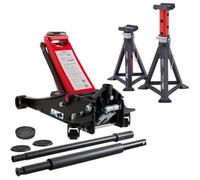 Cric de manœuvre AREBOS 3T plat + 2 chandelles | Capacité de charge 3t