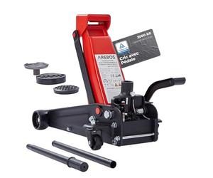 Arebos 3T Cric hydraulique de manœuvre avec pédale intégrée | Hauteur d'encastrement 130-508 mm | 2 Supports en Caoutchouc | Jack roulettes 360° | Béquille Voiture