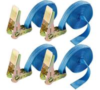 AREBOS 4 x Sangle d'Arrimage | Sangle d'Arrimage |Sangle à Cliquet Sangles 6m x 25mm | 800 daN | en Une Partie