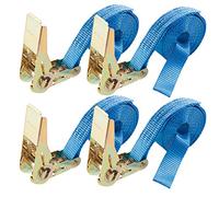 Arebos 4 x Sangle d'Arrimage | Sangle d'Arrimage | Sangle à Cliquet Sangles | pour Transport Moto | Camion Sangle Arrimage | Courroies de tension pour camping-car | 4m x 25mm | 800 daN | en une Partie
