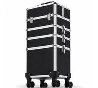 AREBOS 4en1 Valise de maquillage XL, Valise de pilote Valise de coiffeur Noir