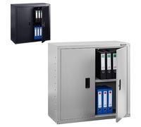 AREBOS Armoire de classement| Armoire de Bureau| Armoire de Rangement | 1 étagères réglables en Hauteur | 90x90x40cm | Gris