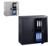 AREBOS Armoire de classement | Armoire de Bureau | Armoire de Rangement | 1 étagères réglables en Hauteur | 90x90x40cm Noir