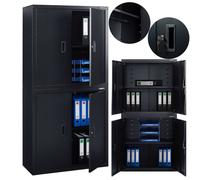 AREBOS Armoire de classement Armoire de bureau Armoire de rangement 180x90x40 cm