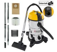 AREBOS Aspirateur industriel 1300W | Aspirateur eau et poussières | Aspirateur multi-usages eau et poussières | Aspirateur d'atelier avec prise électrique | Cuve de 30L