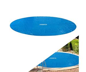 Arebos Bâche Solaire Piscine Ø 3,66 m | Épaisseur 120 µm | Noir | Rouleau Découpable | Chauffage Piscine et Protection Eau | Bâche Solaire Durable pour Piscine