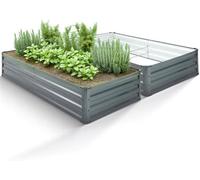 AREBOS Bacs surélevés en métal, set de 2 bacs 180x90x30 cm Bac de jardin en acier galvanisé