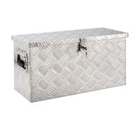 AREBOS Boîte à outils en aluminium 40L argent | avec serrure & joint en caoutchouc mousse
