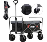 AREBOS Bollerwagen pliable noir | jusqu'à 100 kg | imperméable & anti-salissures