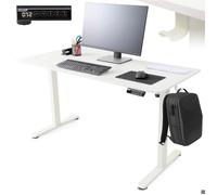 AREBOS Bureau Électrique Réglable 140x60 cm | Hauteur 72-118 cm | Fonction Mémoire | Bureau Assis-Debout Ergonomique | Table Informatique pour Télétravail & Maison | Blanc