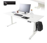 AREBOS Bureau à hauteur réglable électriquement 160x80 cm | Fonction mémoire | Table d'ordinateur réglable 72-118 cm | Table de bureau | Table debout | Blanc