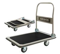 AREBOS Chariot à Plateforme Pliable 300 kg Chariot de Transport Roues 360°