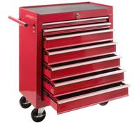 AREBOS Chariot d’atelier à 7 tiroirs en acier robuste - verrouillage central, roues pivotantes, surface résistante aux rayures