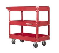 AREBOS Chariot d’atelier en acier robuste avec 3 niveaux de rangement, capacité 120 kg, roulettes pivotantes, montage facile